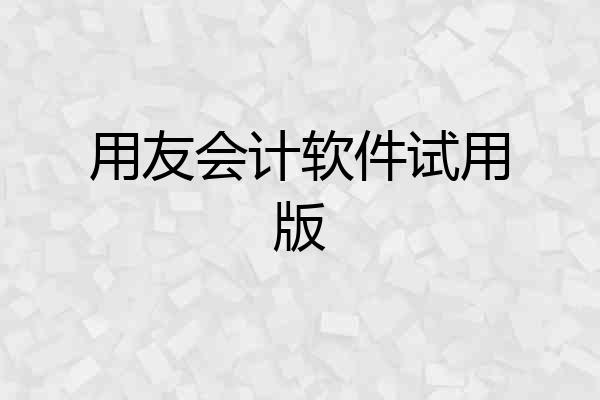 用友会计软件试用版
