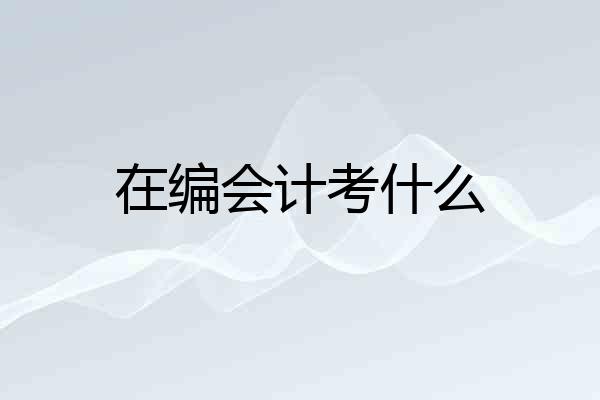 在编会计考什么