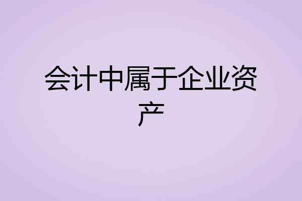 会计中属于企业资产