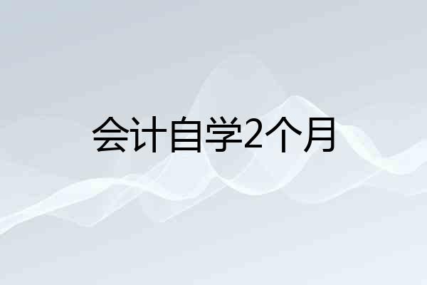 会计自学2个月
