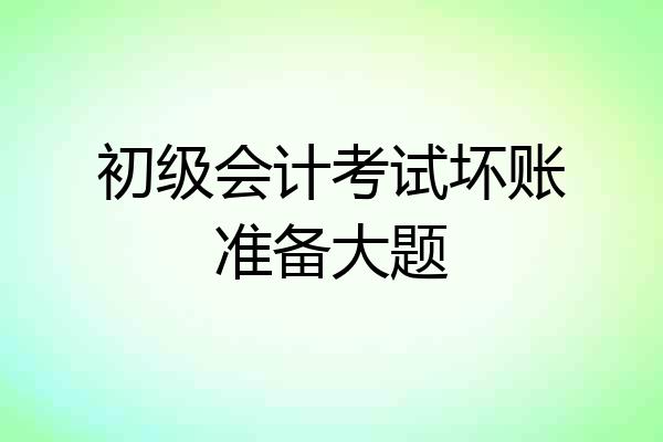 初级会计考试坏账准备大题