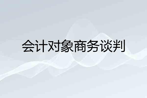 会计对象商务谈判