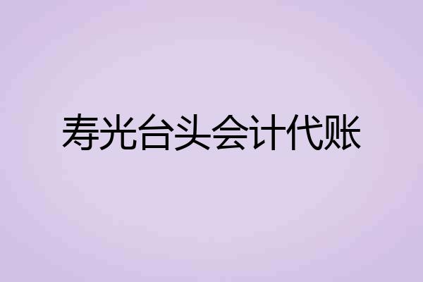 寿光台头会计代账