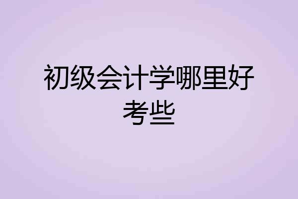 初级会计学哪里好考些