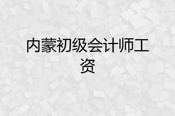 内蒙初级会计师工资