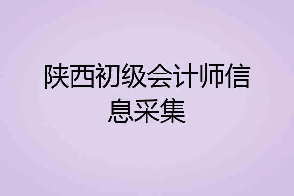陕西初级会计师信息采集