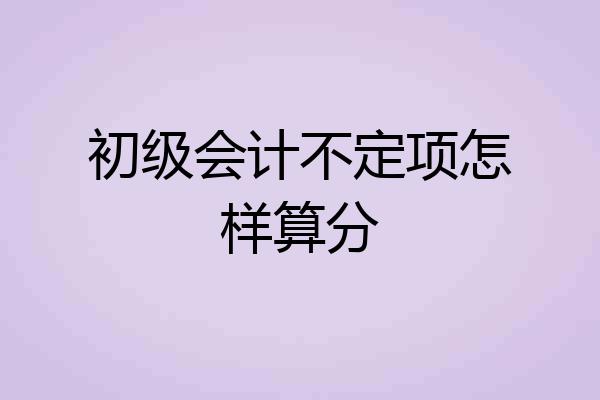 初级会计不定项怎样算分