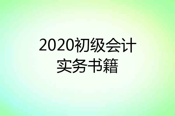 2020初级会计实务书籍