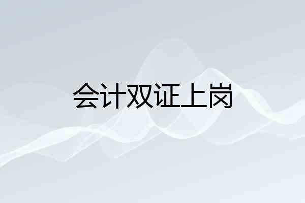 会计双证上岗