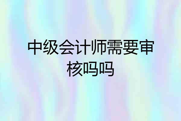 中级会计师需要审核吗吗