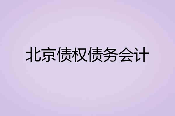 北京债权债务会计