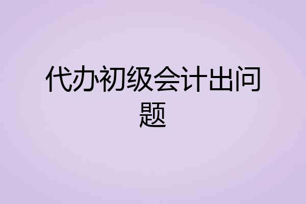 代办初级会计出问题
