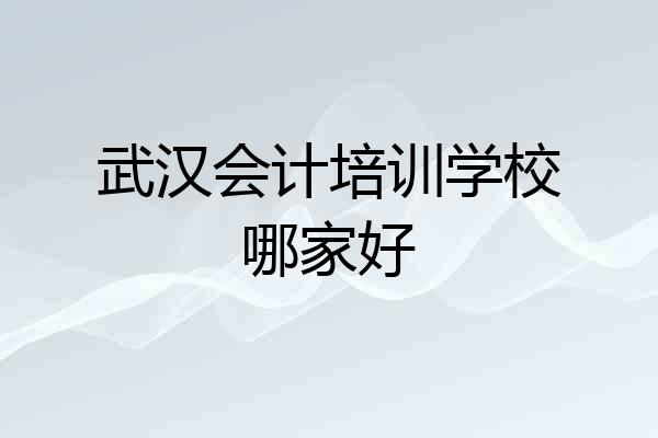 武汉会计培训学校哪家好
