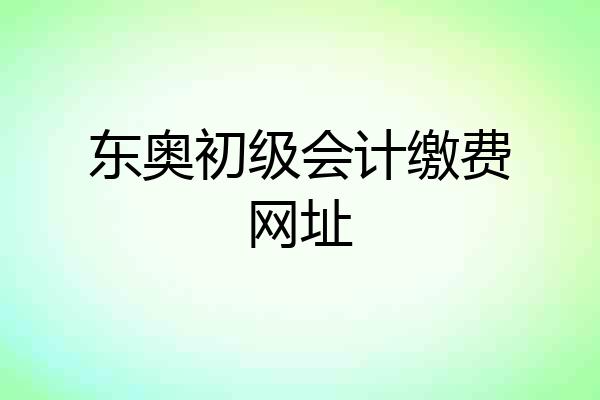 东奥初级会计缴费网址