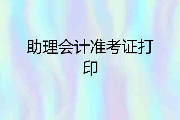 助理会计准考证打印