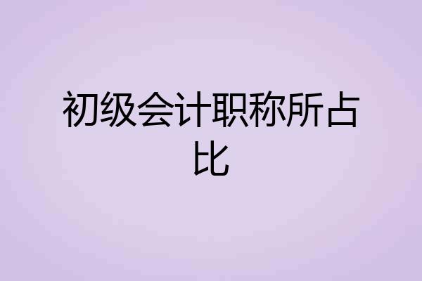 初级会计职称所占比