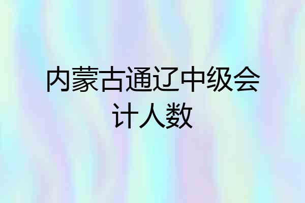内蒙古通辽中级会计人数