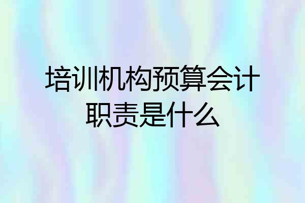 培训机构预算会计职责是什么