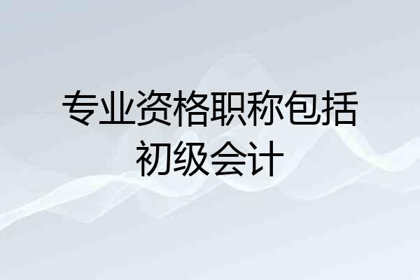 专业资格职称包括初级会计