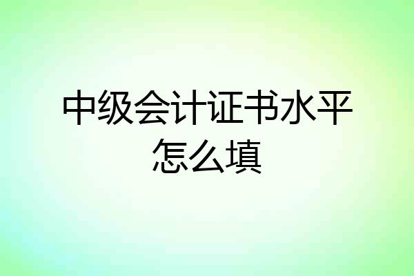 中级会计证书水平怎么填