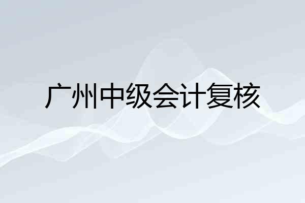 广州中级会计复核