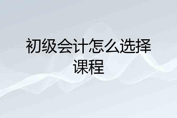 初级会计怎么选择课程