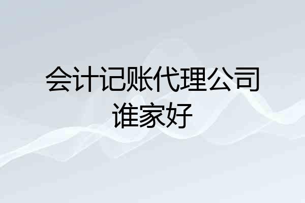 会计记账代理公司谁家好