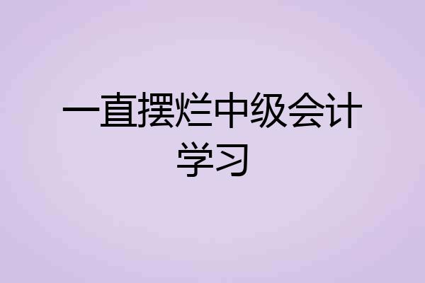 一直摆烂中级会计学习