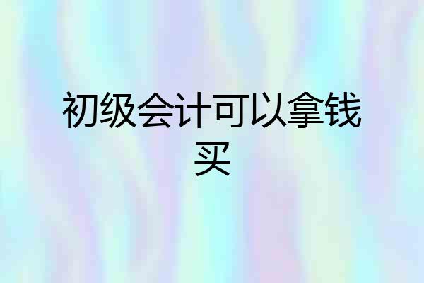 初级会计可以拿钱买
