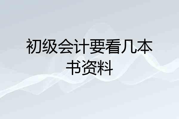 初级会计要看几本书资料