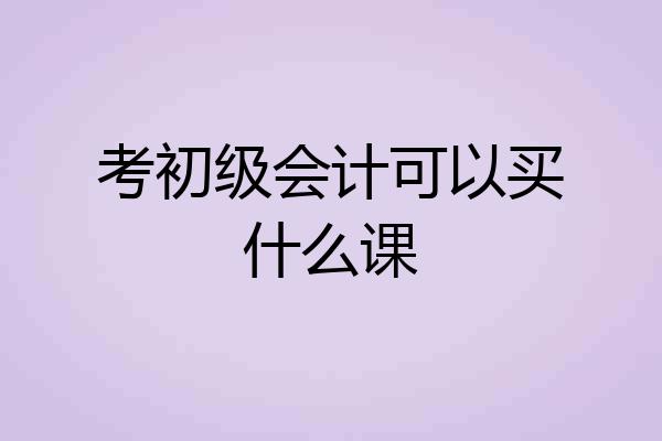 考初级会计可以买什么课