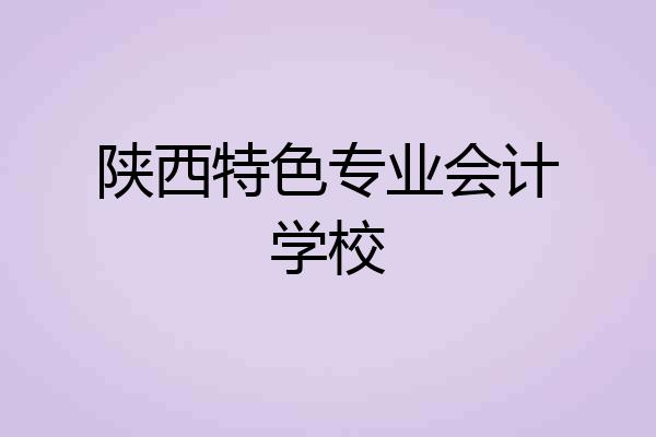 陕西特色专业会计学校