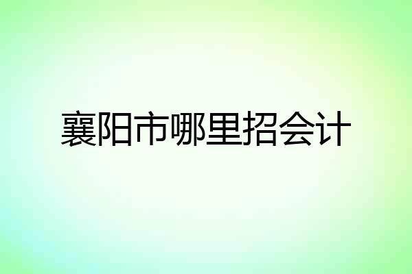 襄阳市哪里招会计