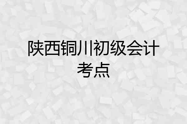 陕西铜川初级会计考点