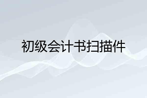 初级会计书扫描件