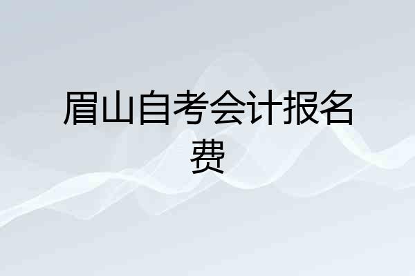 眉山自考会计报名费