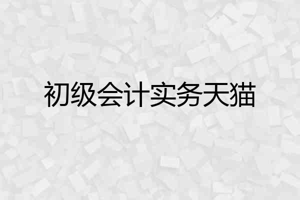 初级会计实务天猫