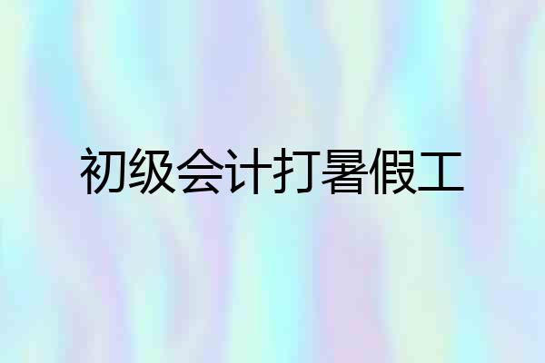 初级会计打暑假工