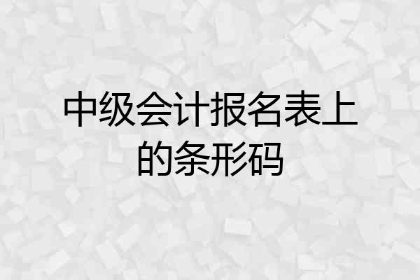 中级会计报名表上的条形码