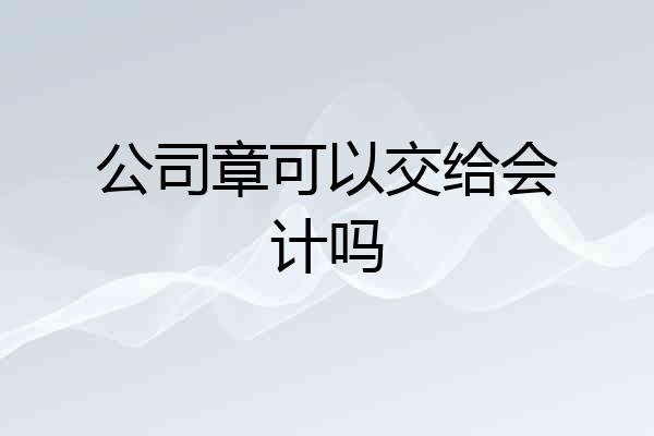 公司章可以交给会计吗