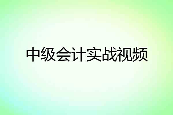 中级会计实战视频