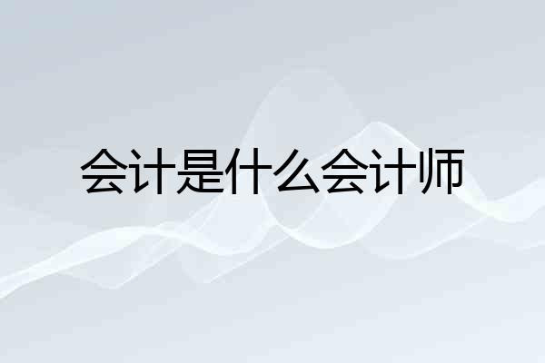 会计是什么会计师