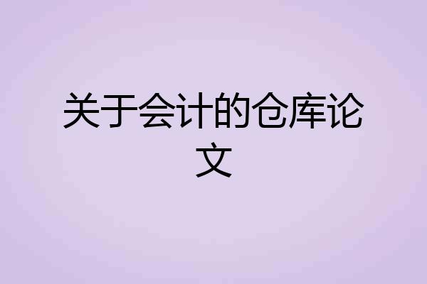 关于会计的仓库论文