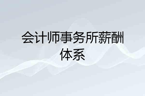 会计师事务所薪酬体系