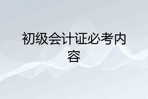 初级会计证必考内容