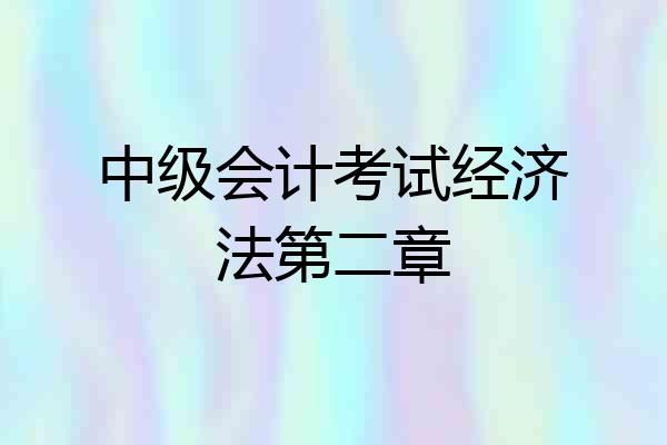 中级会计考试经济法第二章