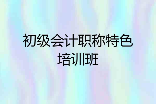 初级会计职称特色培训班