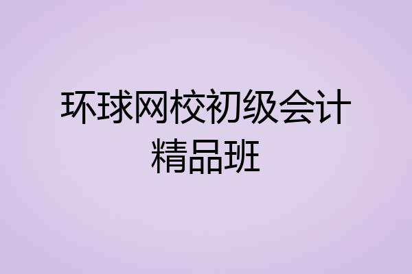 环球网校初级会计精品班