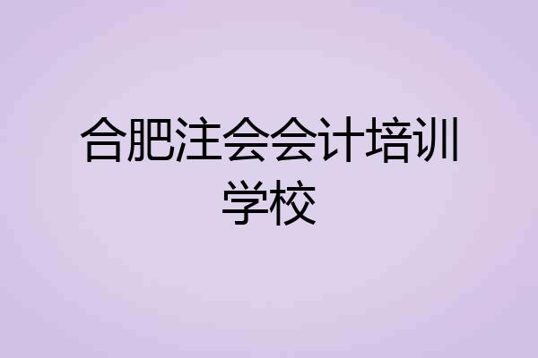 合肥注会会计培训学校
