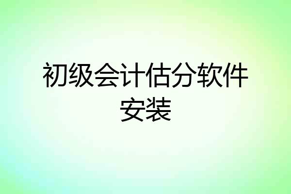 初级会计估分软件安装